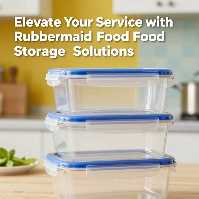 High-quality Rubbermaid containers known for their durability and airtight sealing capability.