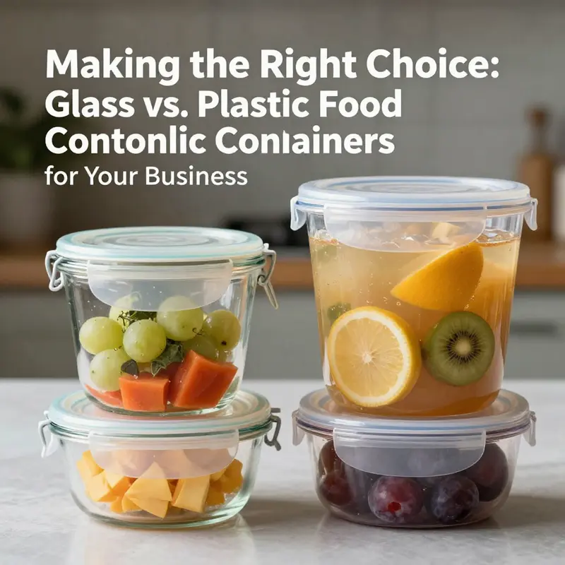 Comparing the safety features and stability of glass and plastic food containers.