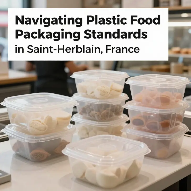 Overview of regulatory standards for plastic food packaging in Saint-Herblain.