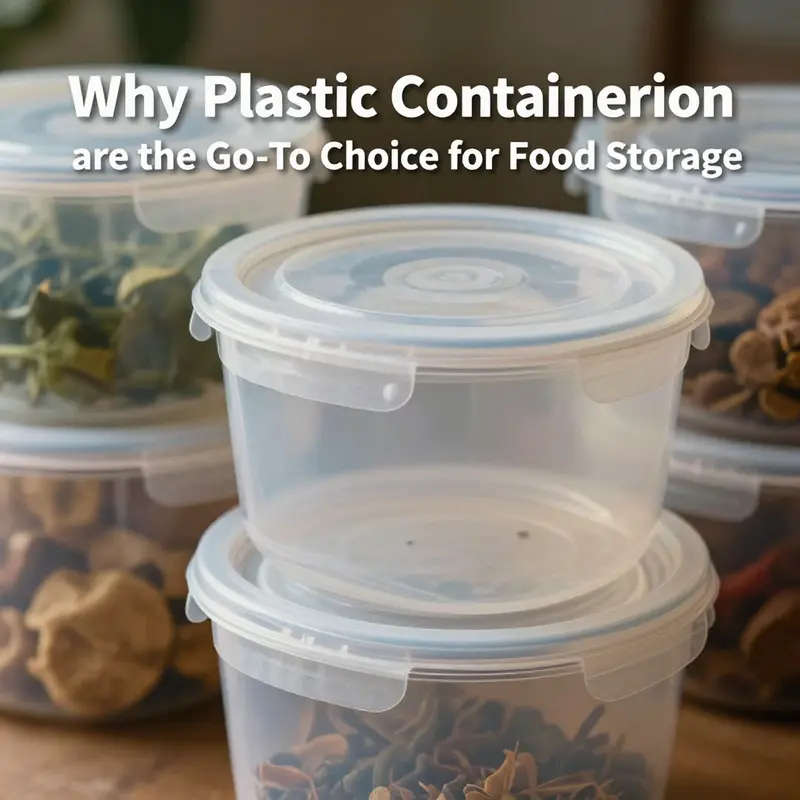 A collection of lightweight and durable plastic containers, exemplifying their versatility for food storage.
