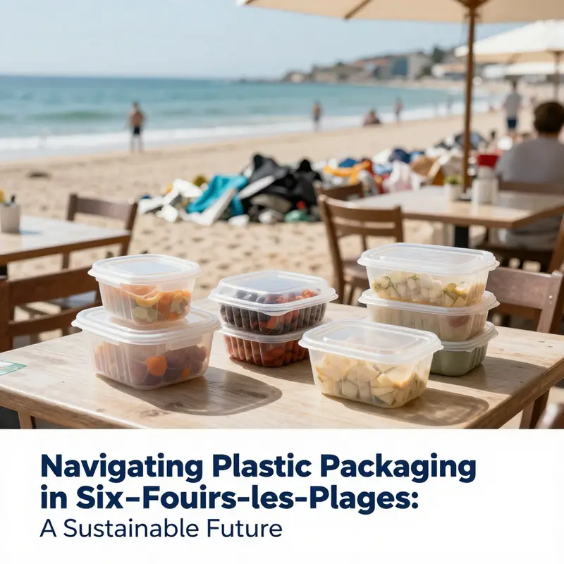 Plastic containers along the picturesque shore of Six-Fours-les-Plages, where their environmental impact raises concerns.