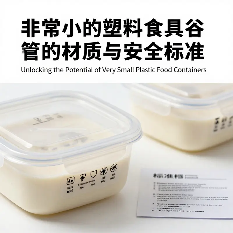 A display of very small plastic food containers illustrating their variety and intended uses.