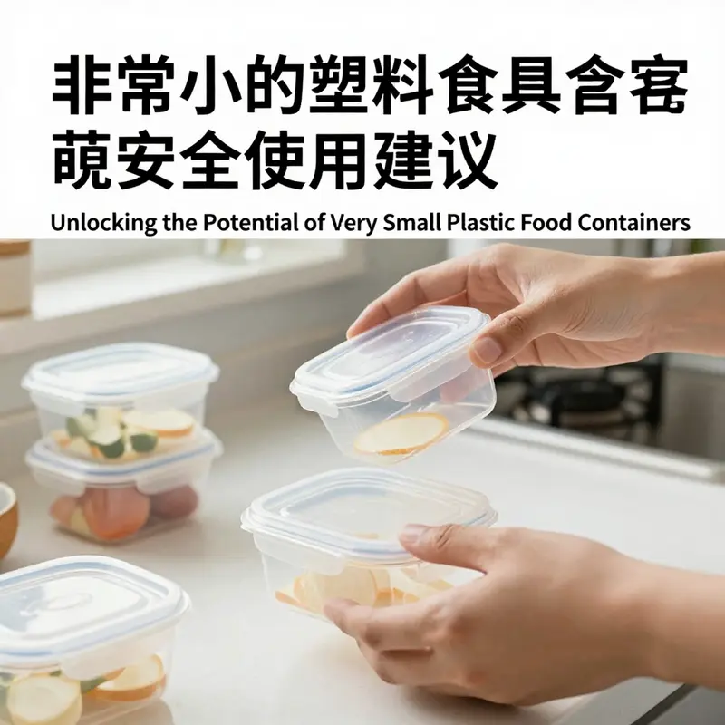 A display of very small plastic food containers illustrating their variety and intended uses.