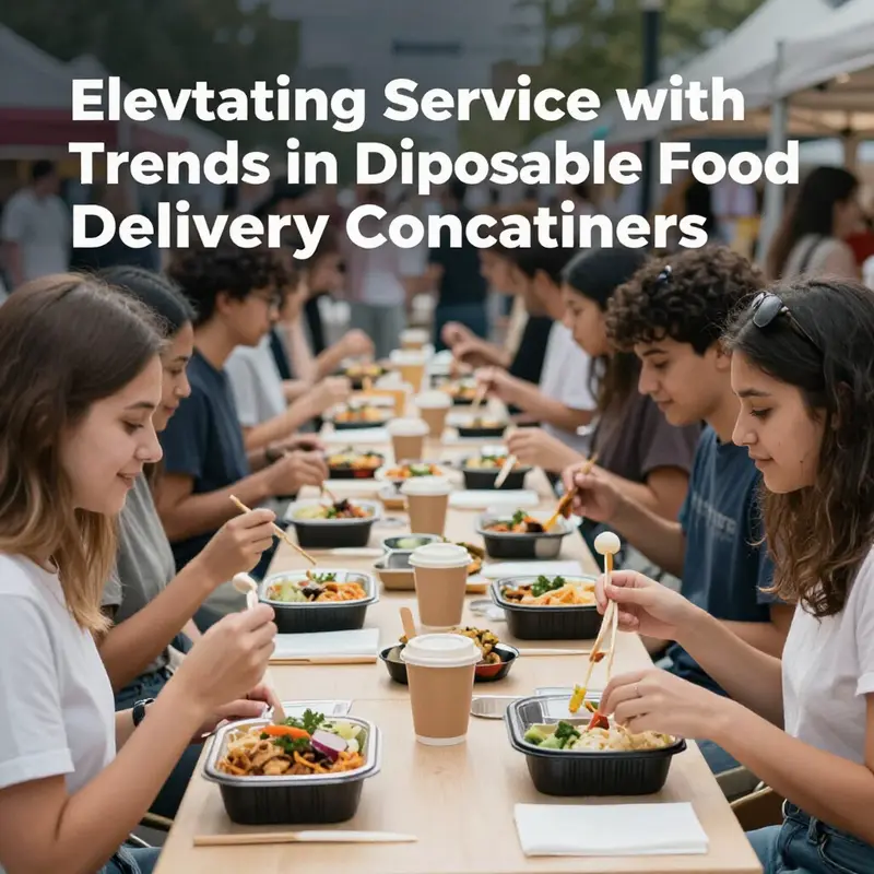 A range of innovative disposable food delivery containers demonstrating modern designs and materials.