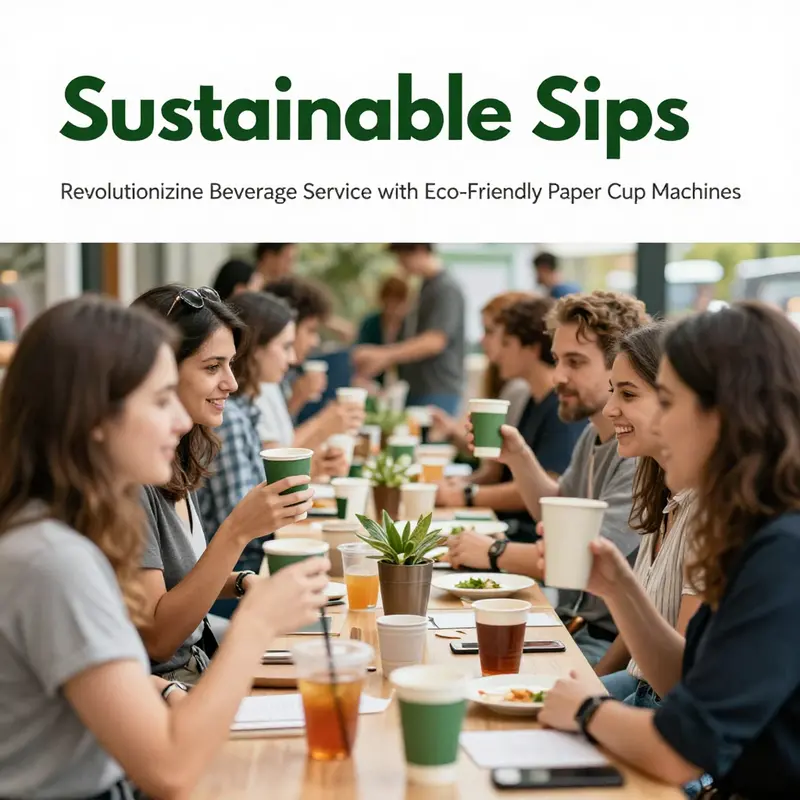 A state-of-the-art eco-friendly paper cup machine producing sustainable cups.