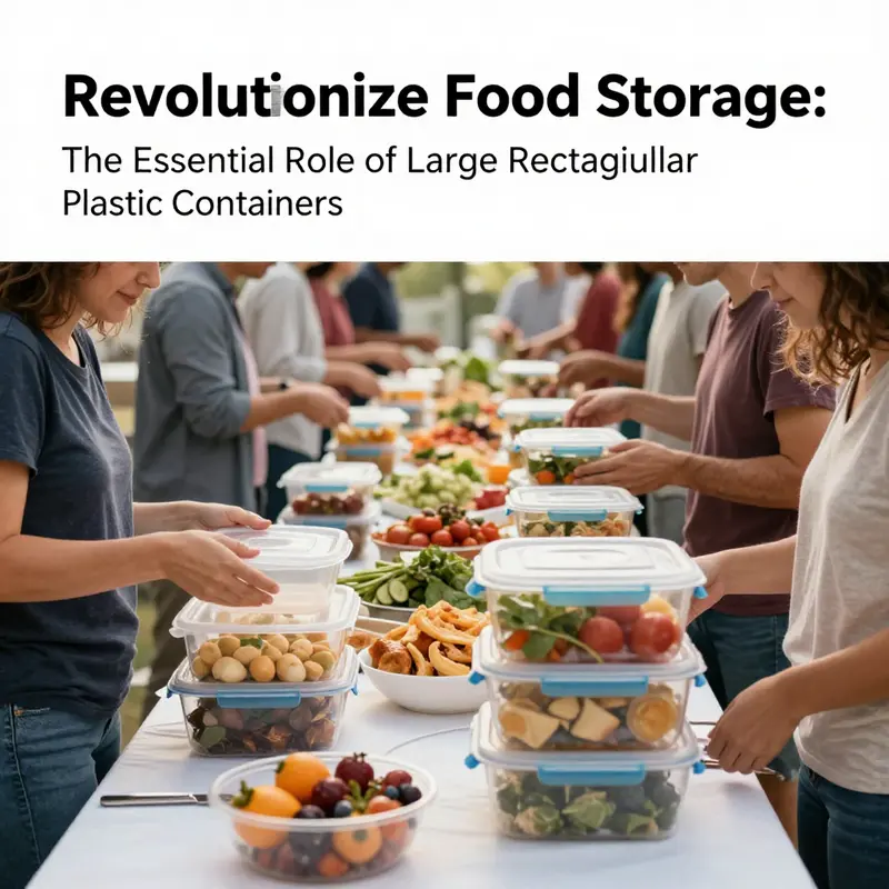 Showcasing the versatile features of large rectangular plastic containers in a dynamic kitchen setting.