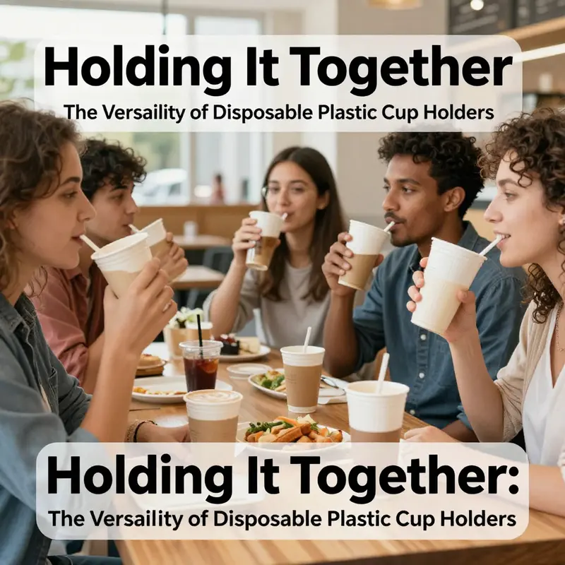 An infographic depicting the environmental impact of plastic cup holders versus biodegradable options.