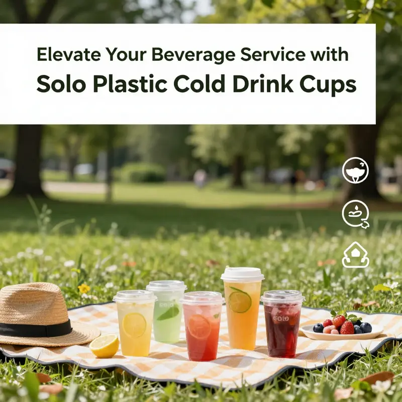 Illustration of the robust design and material quality of Solo plastic cold drink cups.