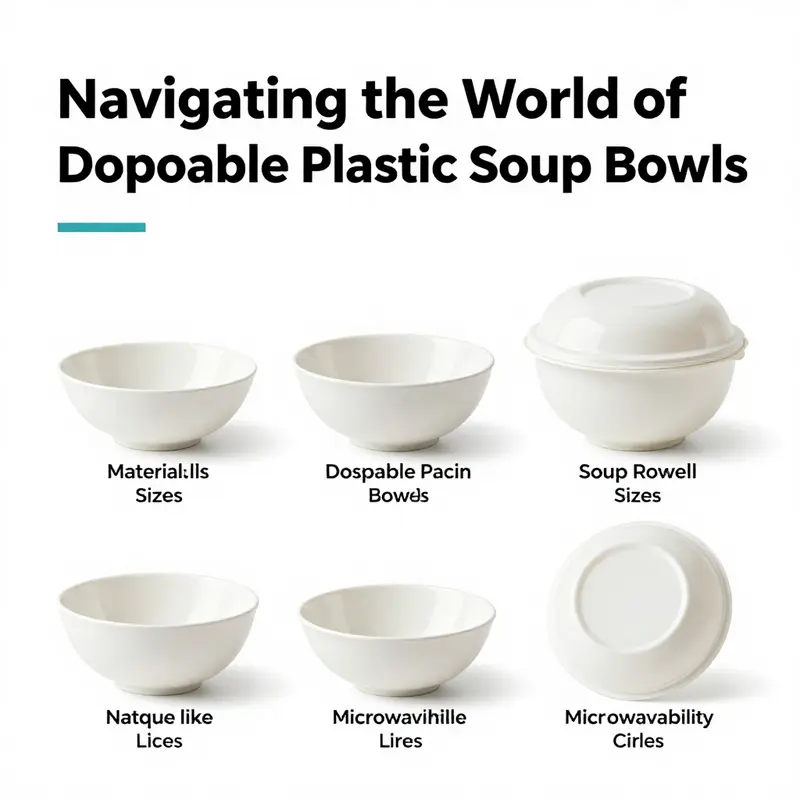 A variety of disposable plastic soup bowls from top manufacturers, catering to diverse culinary needs.