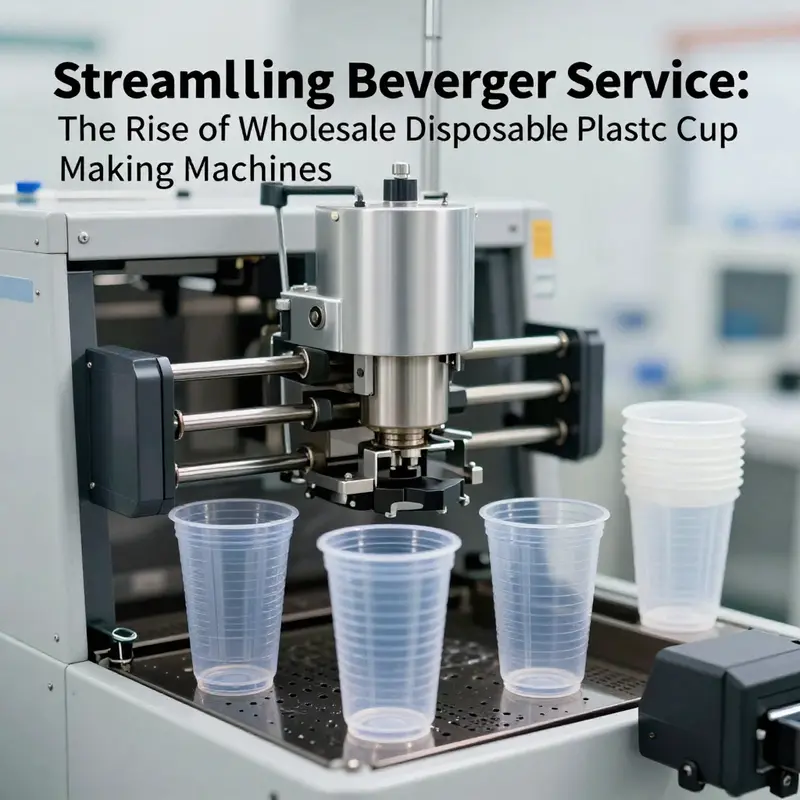 An image representing the active production of disposable plastic cups in a Chinese manufacturing facility.