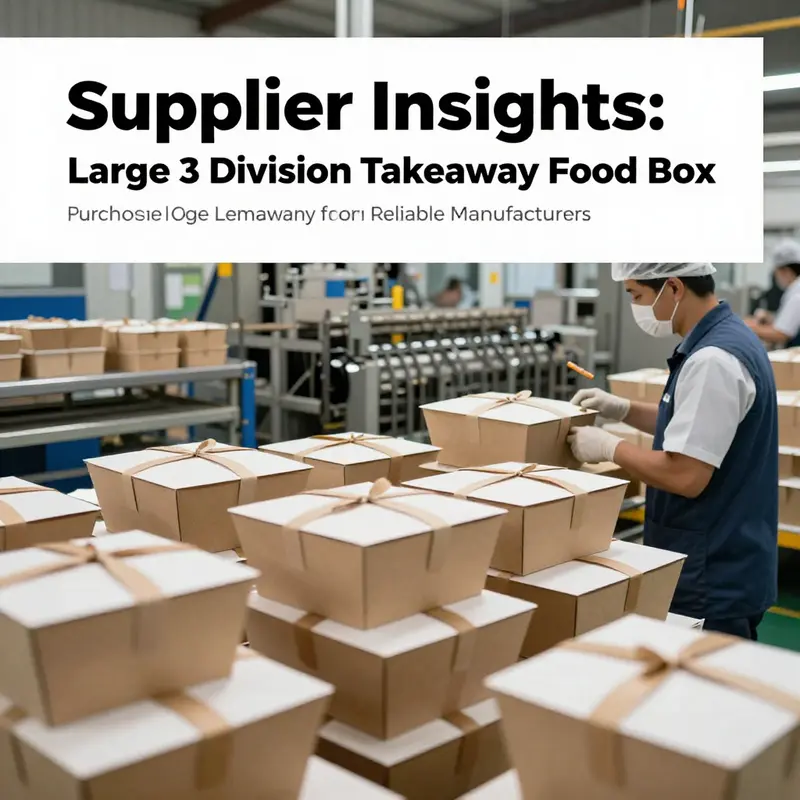 A well-prepared meal displayed in a large 3 division takeaway food box, ideal for restaurants and catering services.