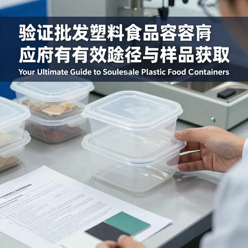 Business professionals collaborating on supplier selection for plastic food containers.