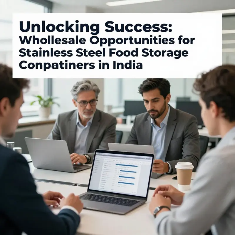 A vibrant Indian market highlighting stainless steel food storage options, reflecting the demand in the local food industry.