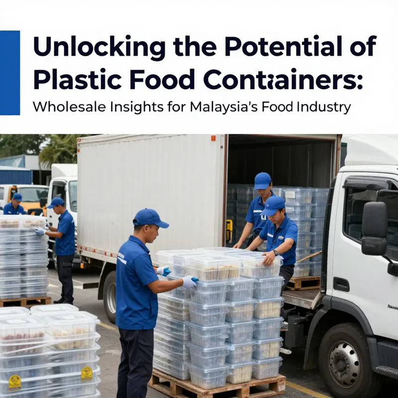Vendors showcasing a variety of plastic food containers at a wholesale market.