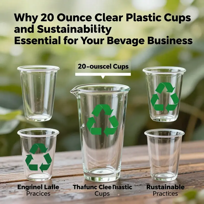 The manufacturing process of high-quality 20-ounce clear plastic cups, showcasing PET material and production.