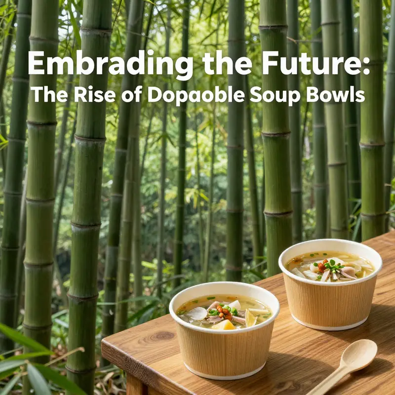 Highlighting the natural beauty and sustainability of bamboo, emphasizing the eco-friendliness of disposable soup bowls.