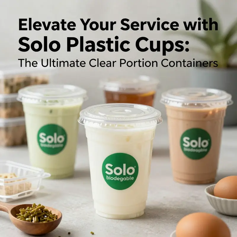 Showcasing the key features of Solo clear portion containers, highlighting their transparency and stackable design.