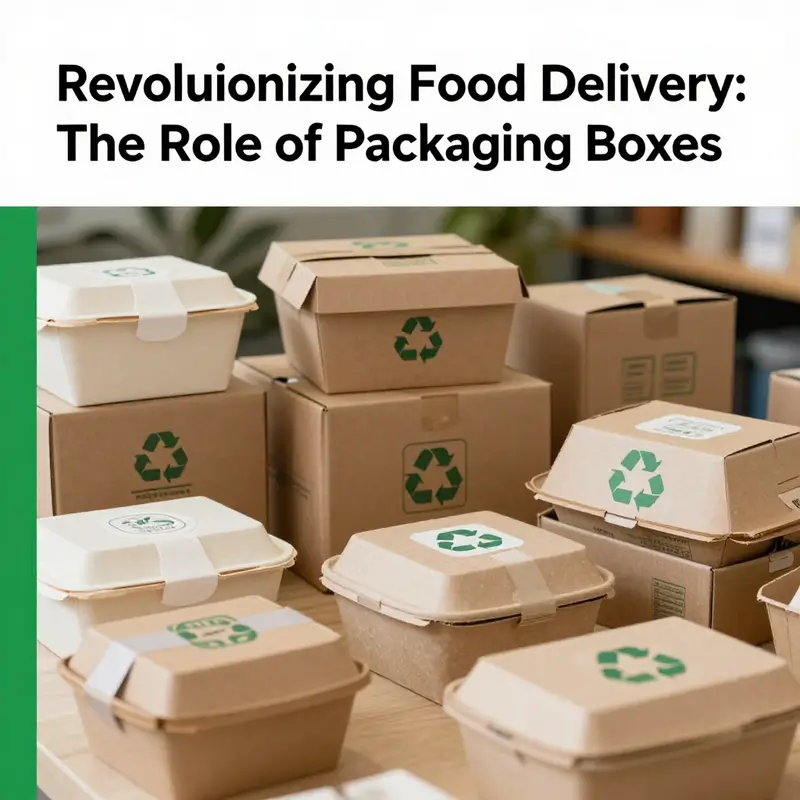 A vibrant collection of materials commonly used for delivery food packaging, illustrating choices available to food businesses.