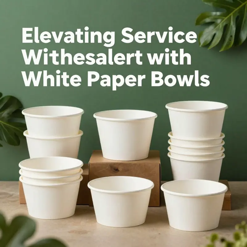A lively market environment displaying the versatility of white paper bowls in food service.