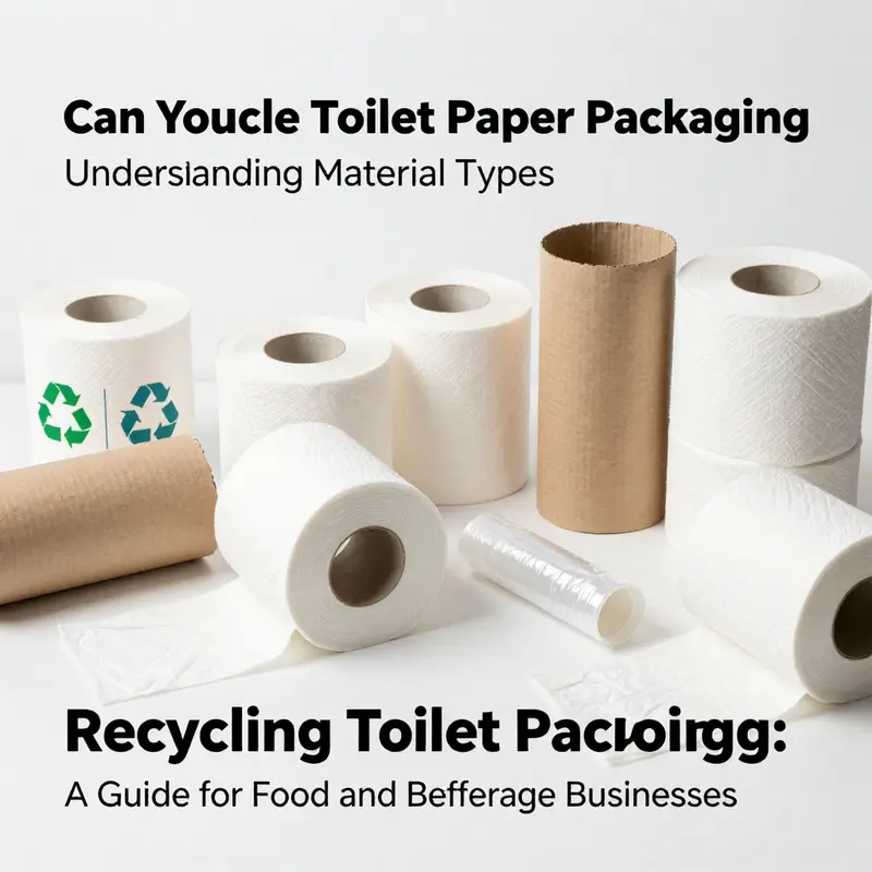 Different types of toilet paper packaging materials that can be recycled.