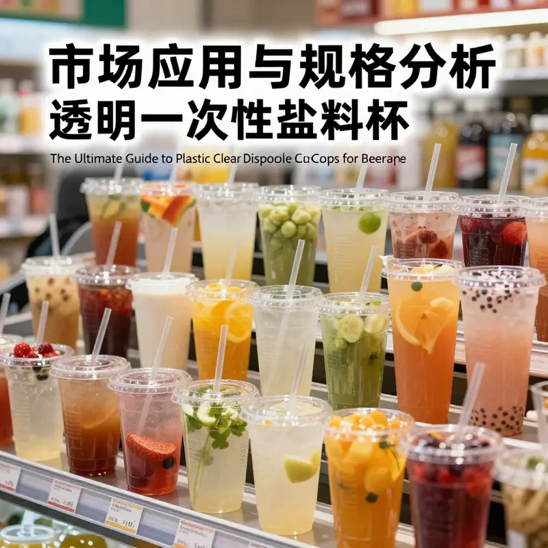 A diverse selection of transparent plastic cups filled with an array of beverages, highlighting their versatility and appeal.