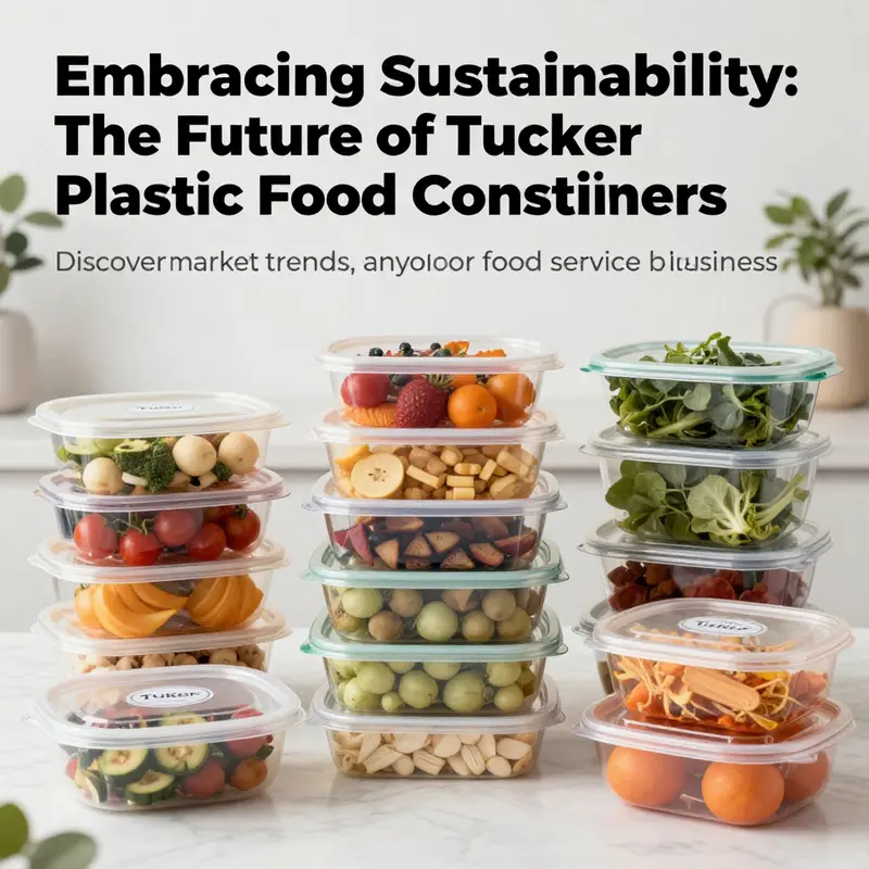A collection of Tucker plastic food containers filled with food items, highlighting sustainable choices in food packaging.