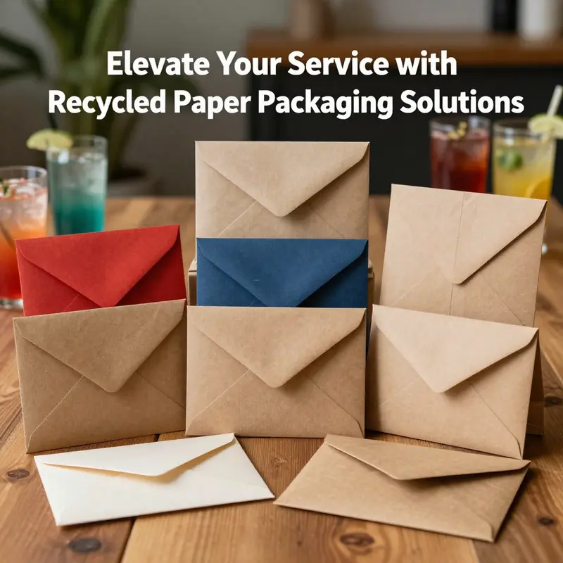 A showcase of different types of recycled paper packaging, highlighting their unique features and uses.