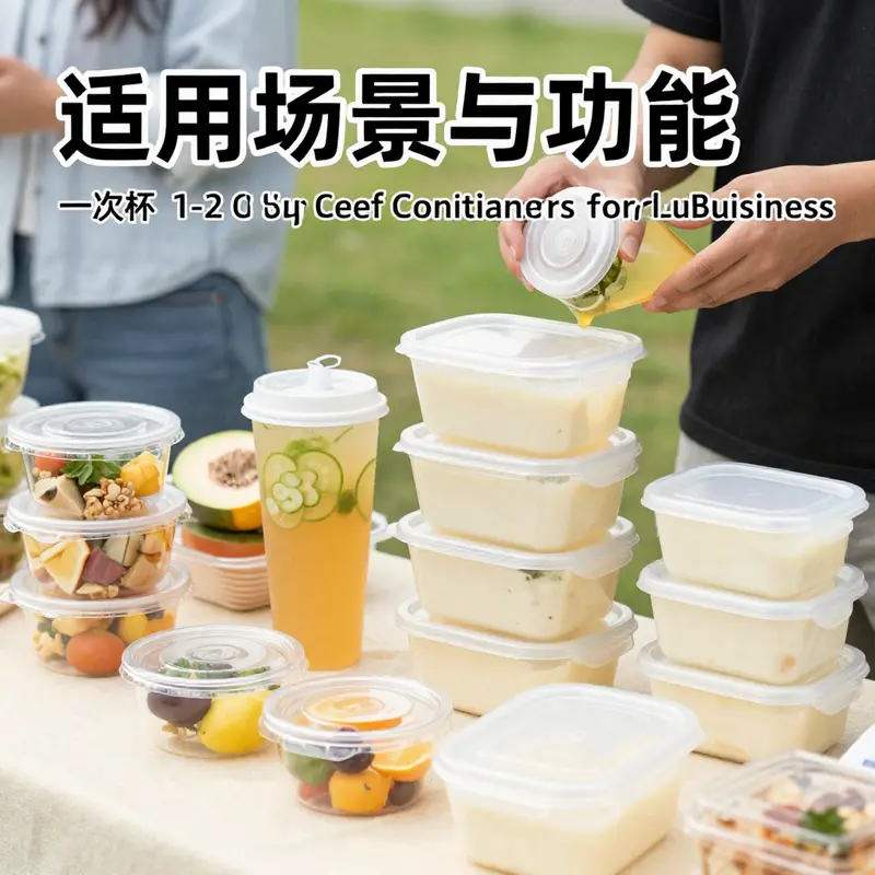 An array of disposable food safe containers showcasing different materials and their applications.