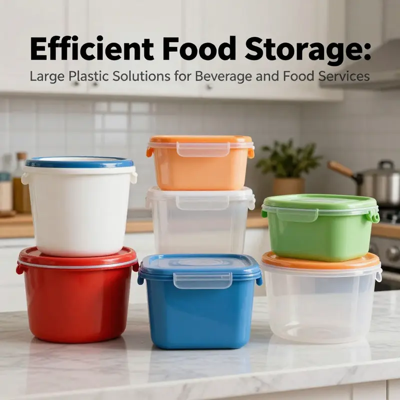 An assortment of large plastic storage containers in various shapes designed for food storage.