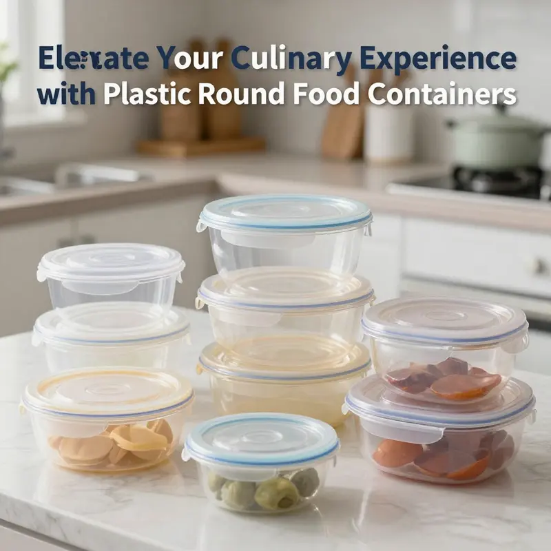 Different sizes of plastic round food containers perfect for varied food storage needs.