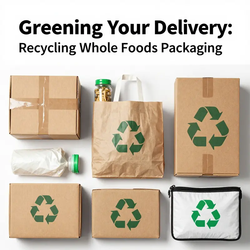 A variety of Whole Foods delivery packaging options ready for recycling.