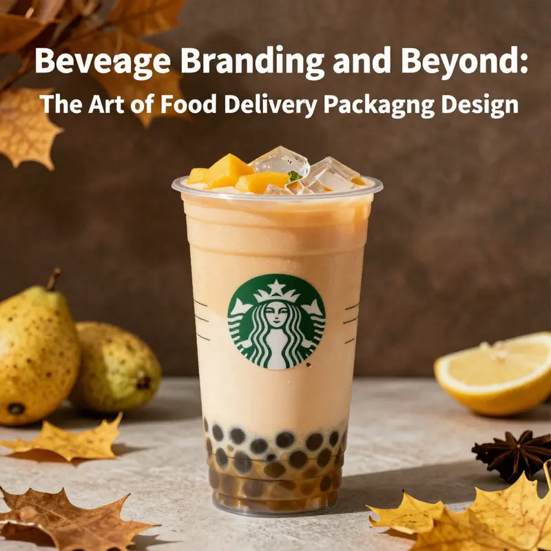 Eye-catching bubble tea packaging that showcases the importance of aesthetics in food delivery design.