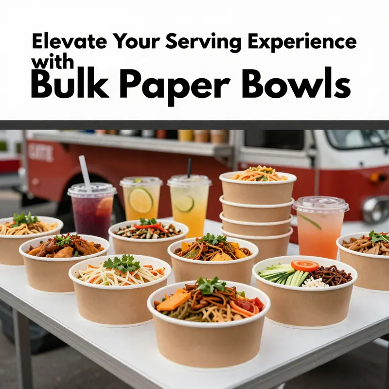 Diverse materials showcase the eco-friendly nature of bulk paper bowls, emphasizing their sustainable composition.