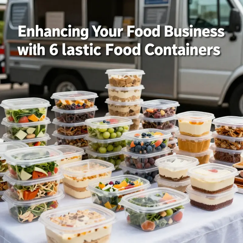 Different types of 6 oz plastic food containers highlighting material composition.