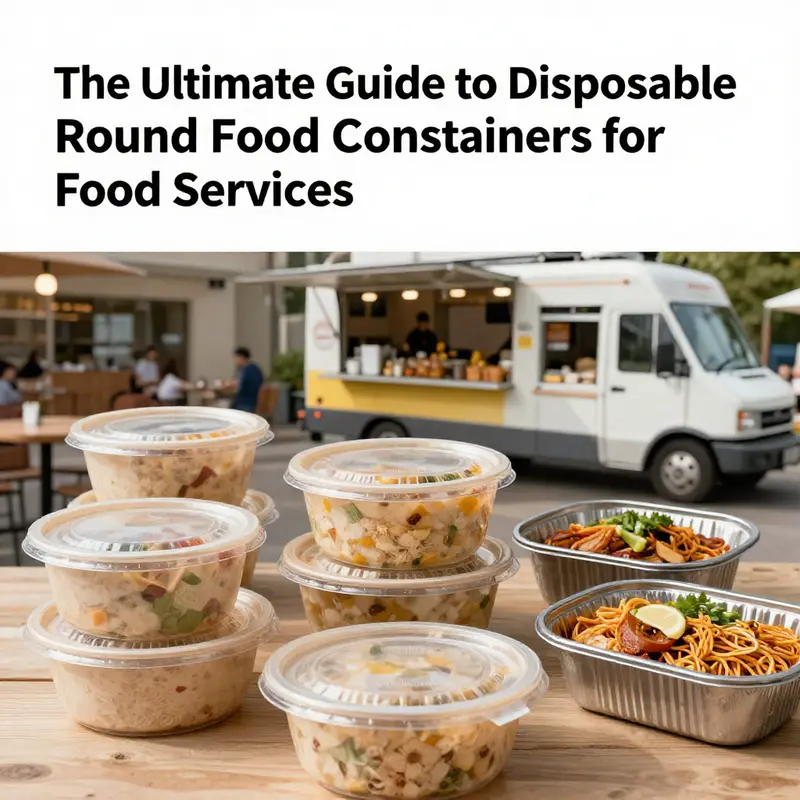 An assortment of disposable round food containers made from different materials, showcasing their versatility.