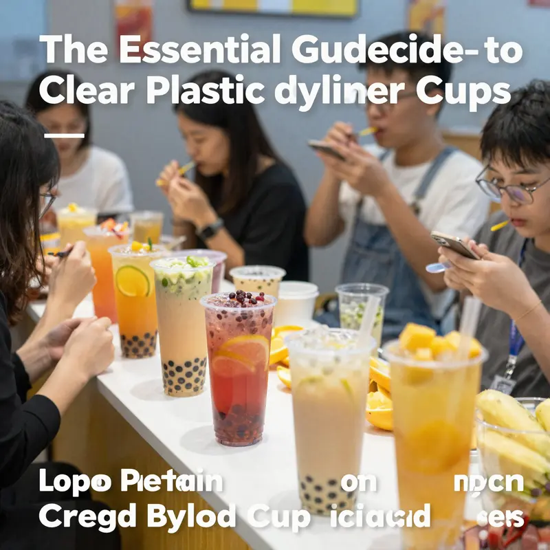 A variety of clear plastic cylinder cups showcasing different types and materials.