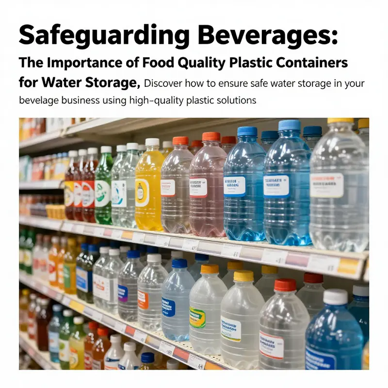 Inside view of a beverage shop filled with food quality plastic containers for safe water storage, showcasing a commitment to safety.