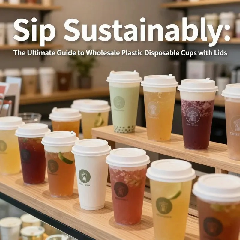 A lively beverage shop with colorful drinks in disposable cups, illustrating the appeal of using quality cups.