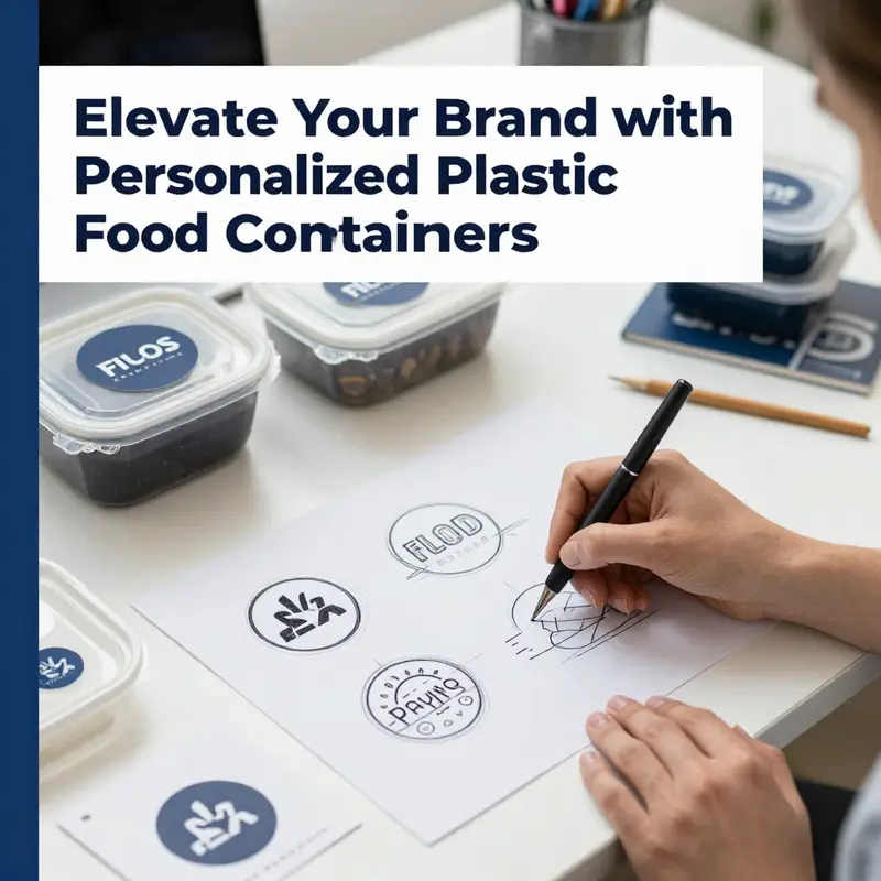 Showcasing various personalized plastic food containers perfect for food trucks, restaurants, and catering services.