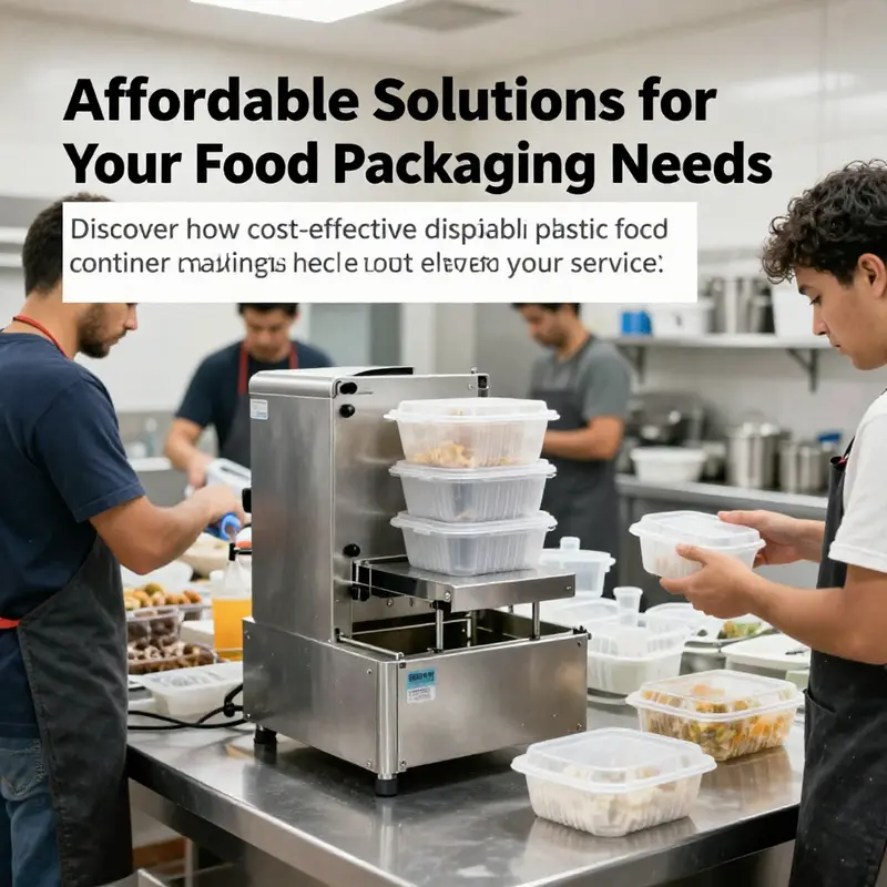 Image of a vibrant kitchen scene with employees efficiently using disposable plastic food containers in food service.