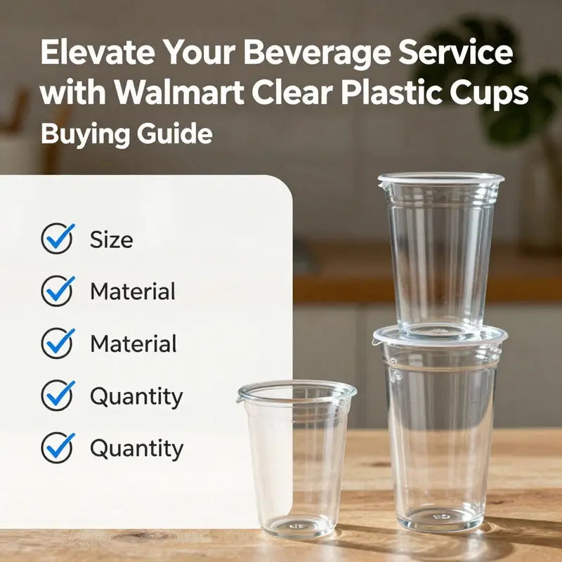 A selection of Walmart clear plastic cups showcases their versatility for different beverage and food applications.