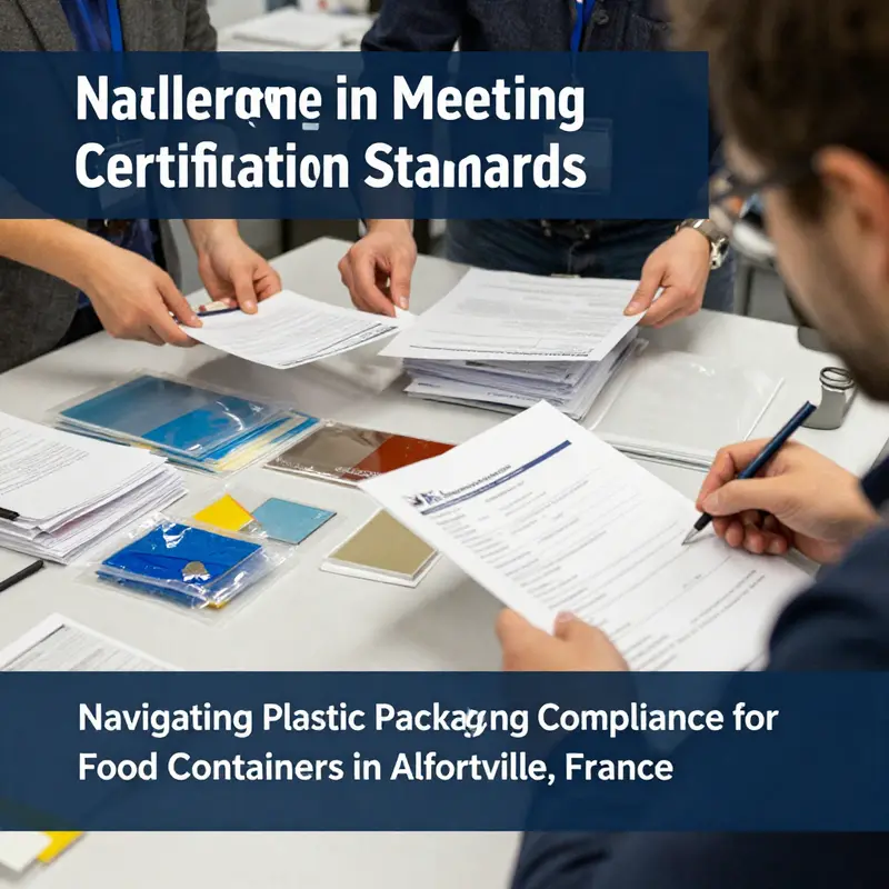 Chefs ensuring compliance with food packaging regulations in Alfortville.