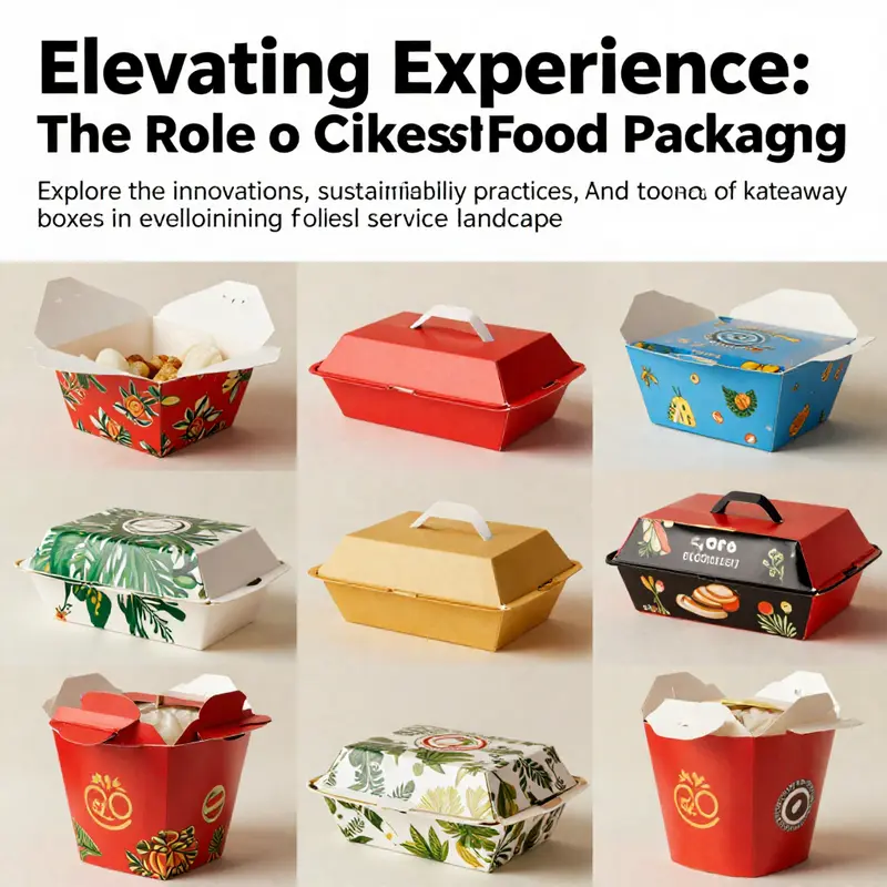 A visually appealing collage showcasing diverse, eco-friendly Chinese food takeaway boxes.