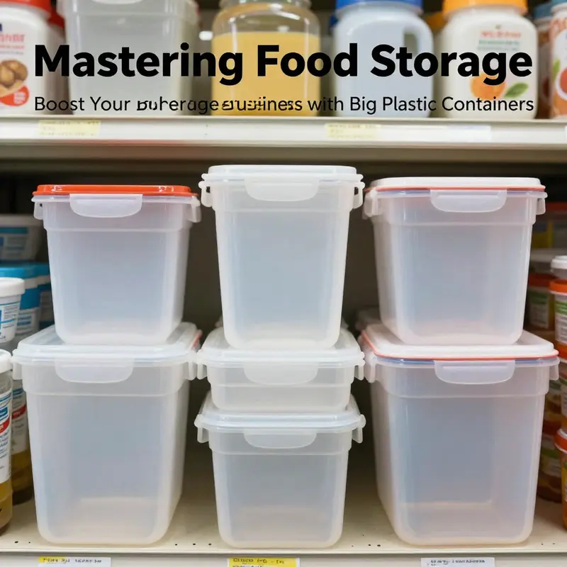Organized ingredients in large plastic containers enhance operational efficiency in beverage shops.