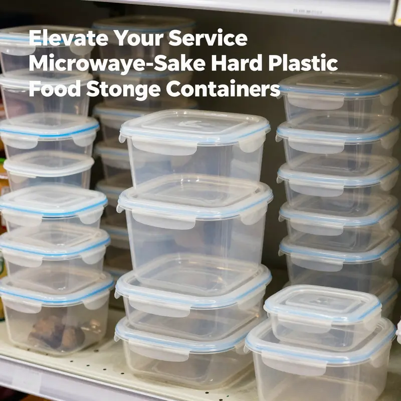 A collection of hard plastic microwave-safe containers ready for meal prep and storage.