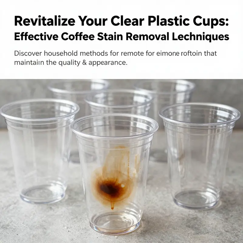 A display of clean clear plastic cups, emphasizing their clarity and appealing look after stain removal.