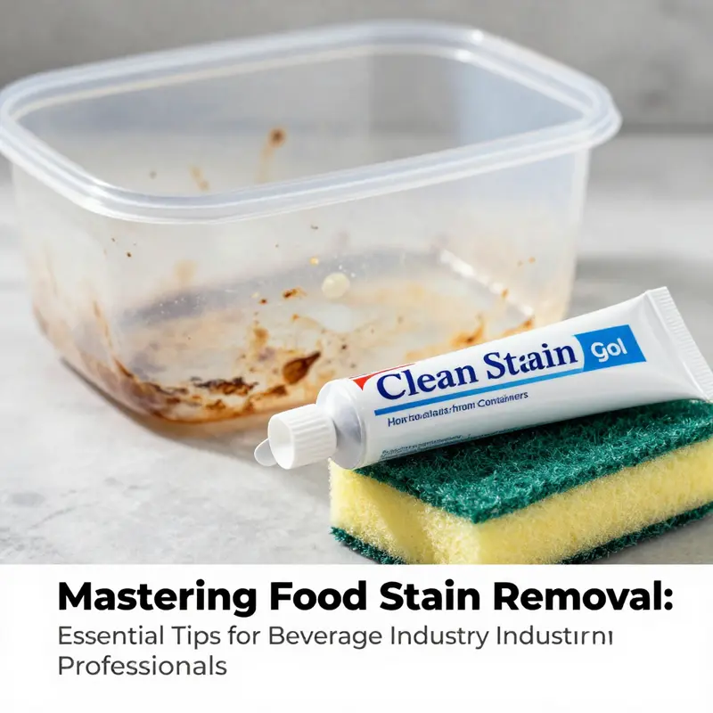 Using a baking soda paste to effectively clean greasy stains from a plastic container.