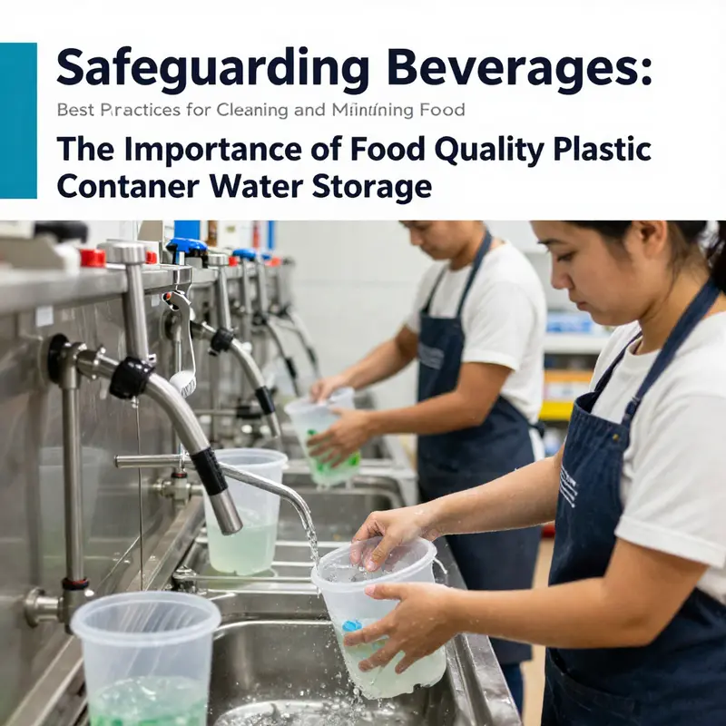 Food-grade plastic containers ready for water storage, exemplifying quality and safety in beverage service.