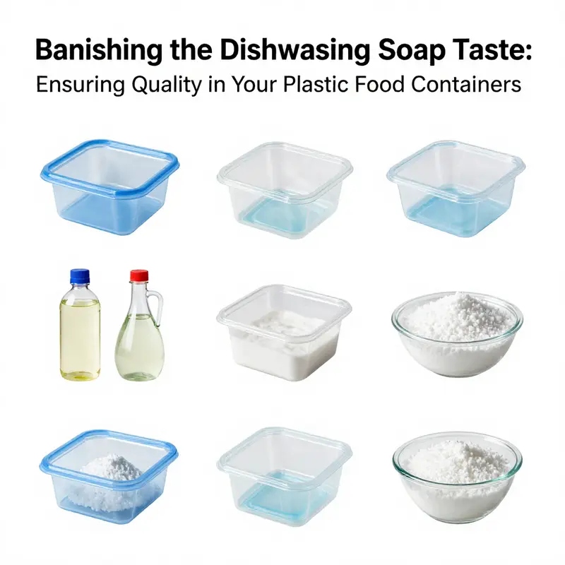 Residue from dishwasher soap can leave an unwelcome taste in plastic food containers.