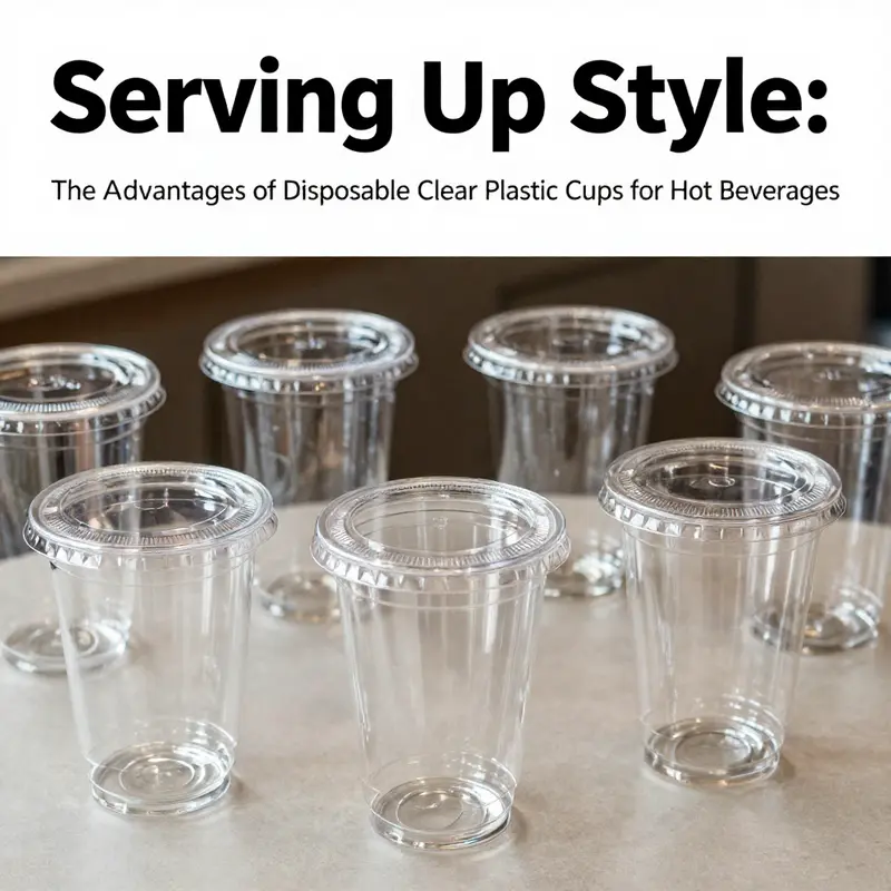 A clear plastic cup made of polypropylene, ideal for holding hot beverages, depicting its excellent clarity and sturdiness.